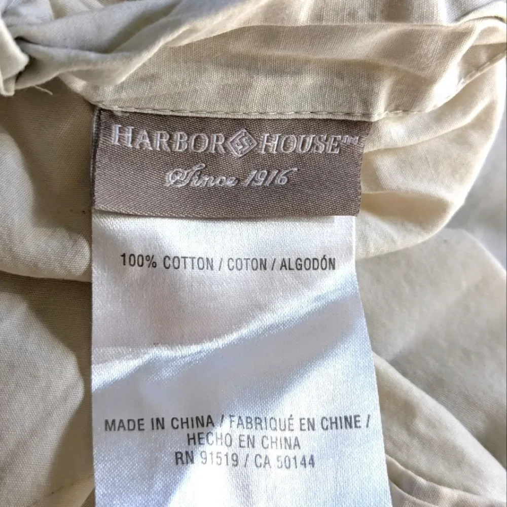 Harbor House Modern Floral Blue Brown 100% Cotton Duvet Cover F/Q
